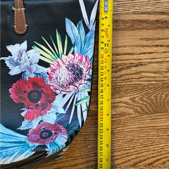Desigual Black Tote with Red and Blue Floral Design - Picture 10 of 12